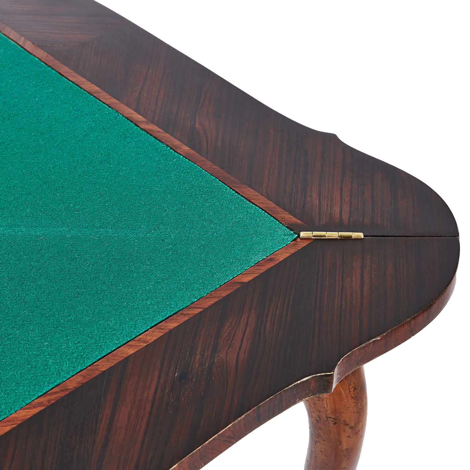 Tavolo antico da gioco lastronato in palissandro da restaurare