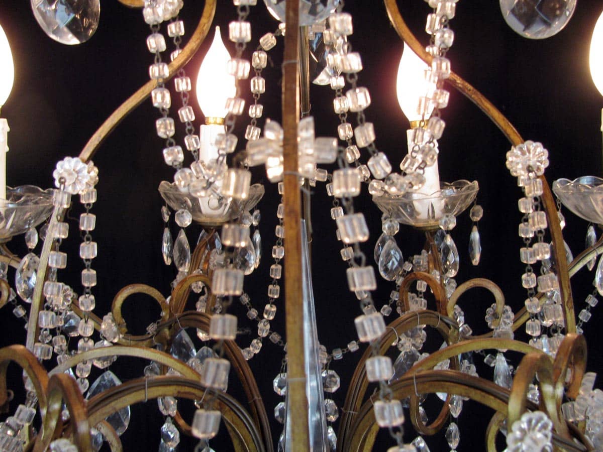 Traditional Crystal 8 Light Hand Cut Crystal Polished Brass Chandelier :  20R02